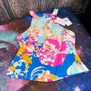 JB NYC Clairemont Tank Top Floral Splash M NWT